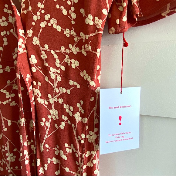 Rouje Margot Robbie Gabin dress 🌸 Sakura print rare nwt Barbiecore floral wrap - Picture 5 of 8